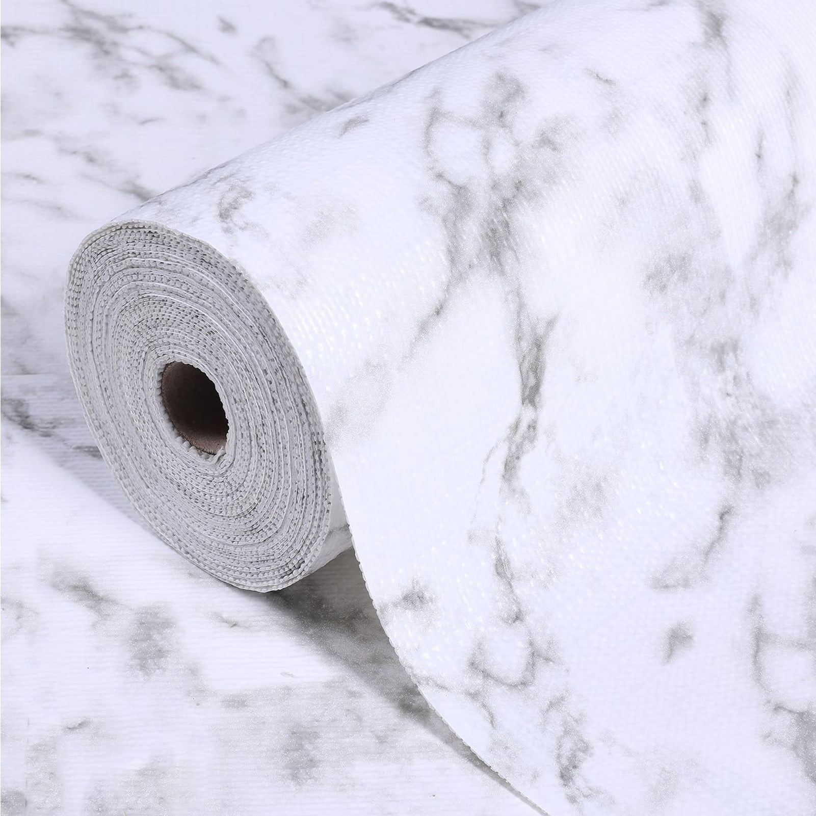 NAISHIER 12 in X 40 FT Drawer and Shelf Liner, Non-Slip Kitchen Cabinet Liners Non-Adhesive Thick Strong Grip Waterproof Washable Mats, Marble